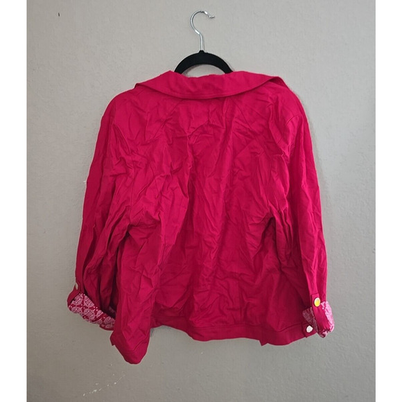 Chico's Maraschino Cherry Bi-Stretch Long Sleeve Casual Jacket Womans Size 3 - Picture 3 of 5